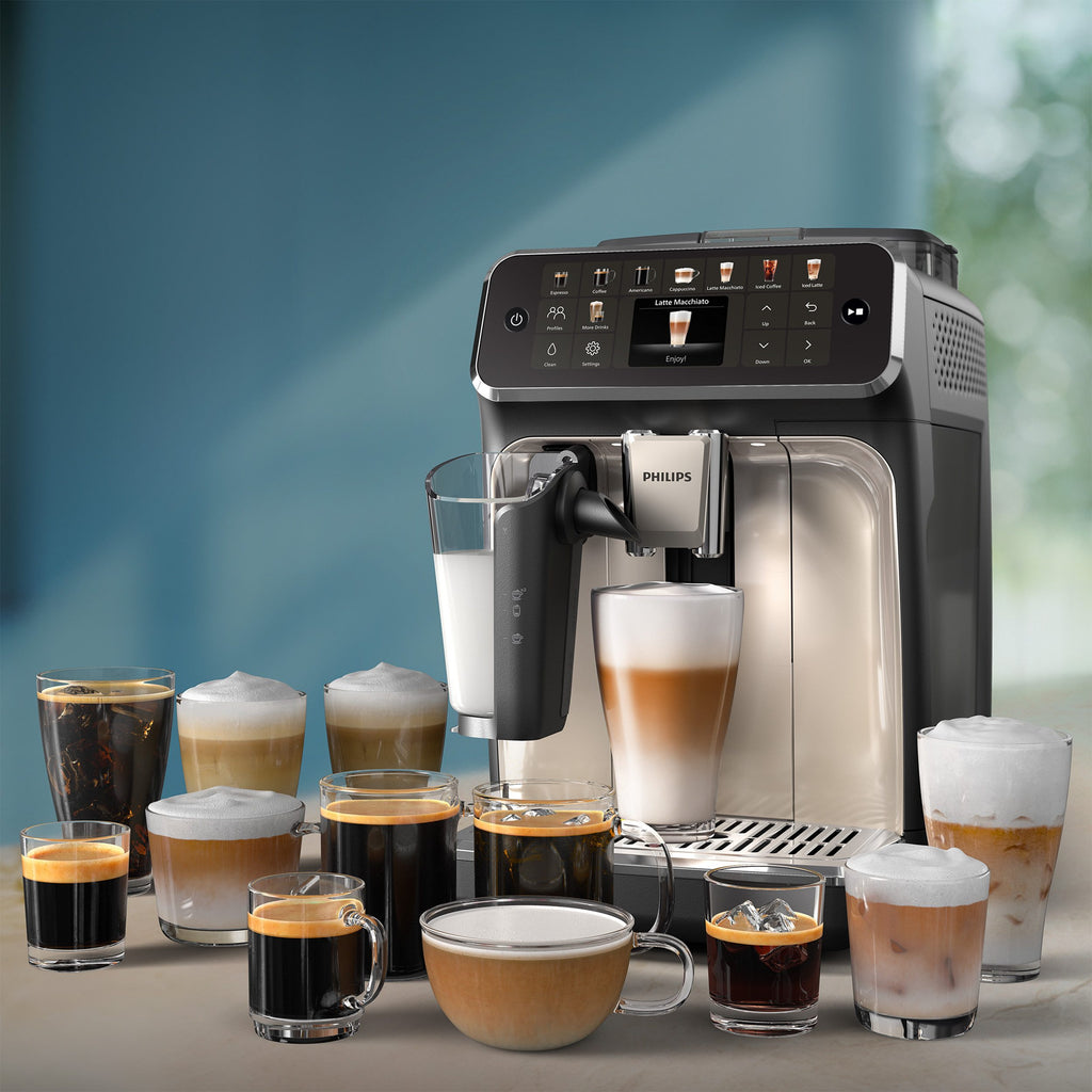 PHILIPS EP5547/90 Serie 5500 LatteGo 19 Kaffeespezialitäten Kaffeevollautomat Schwarz verchromt